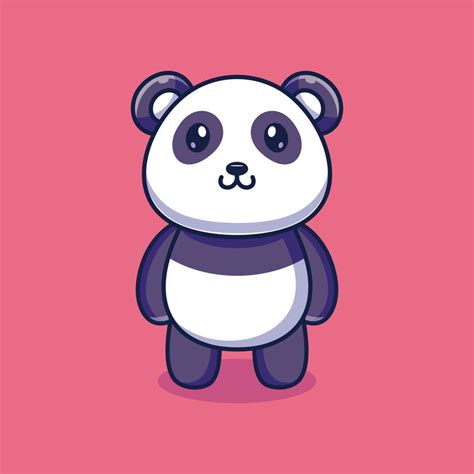 ilustración de icono de vector de dibujos animados de pie de panda