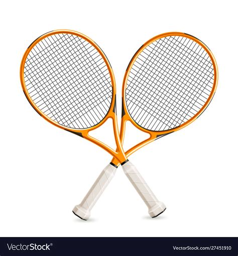 Realistic Crossed Tennis Rackets D Icon Vector Image