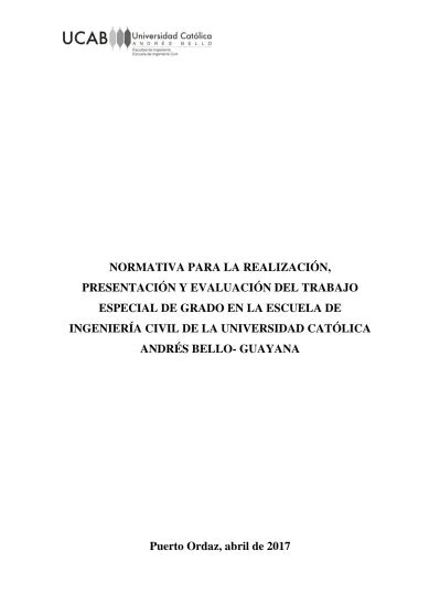 Normativa Para La Realizaci N Presentaci N Y Evaluaci N Del Trabajo