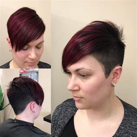 Burgundy Undercut Asymmetrical Pixie The Latest Hairstyles For Men