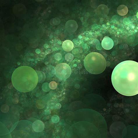 Green Glowing Plasma Energy Field With Bubbles Stock Illustration