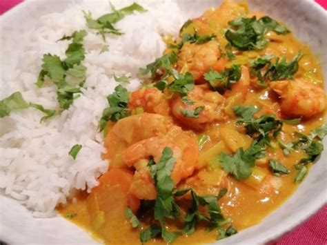 Curry De Crevettes à La Crème De Coco Et Riz Blanc Recette Par