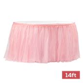 Sheer Tulle Tutu Table Skirt Ft Long Dusty Rose Mauve