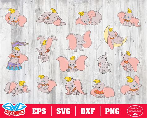 Dumbo Svg Dxf Eps Png Clipart Silhouette And Cutfiles