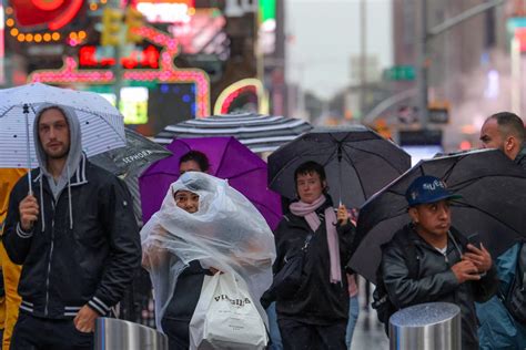 In Pictures New York City Flooded As Remnants Of Tropical Storm Ophelia Brings Heavy Rains