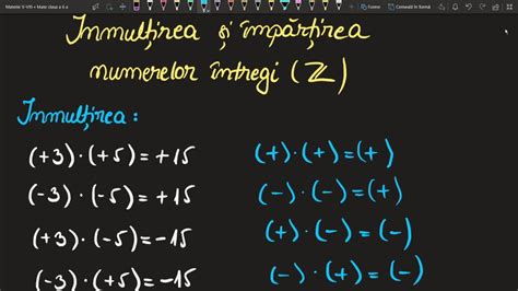 Inmultirea Impartirea Numerelor Intregi Cls A 6 A Exercitii Invata