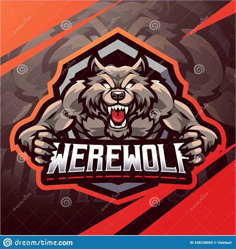 Disegno Del Logo Della Mascotte Esport Di Lupo Mannaro Illustrazione