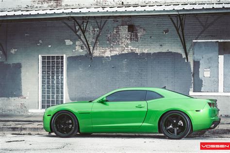 Green with Envy Chevy Camaro on Gloss Black Vossen Wheels — CARiD.com Gallery