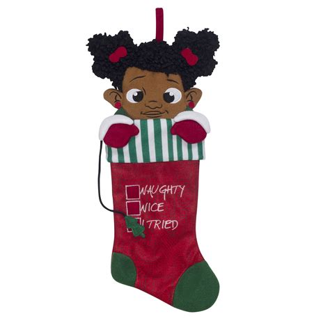 Black Paper Party Girl Christmas Stocking Red 20