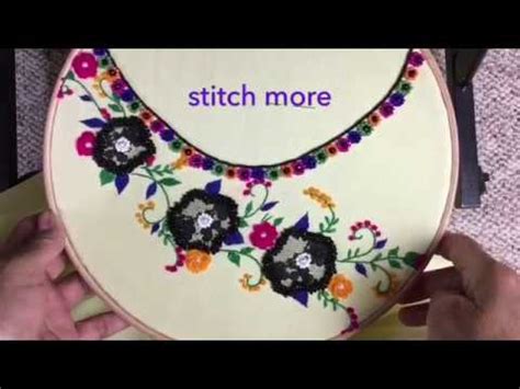 Hand Embroidery Easy Stitch Neckline Aplic Work Embroidery Design Youtube