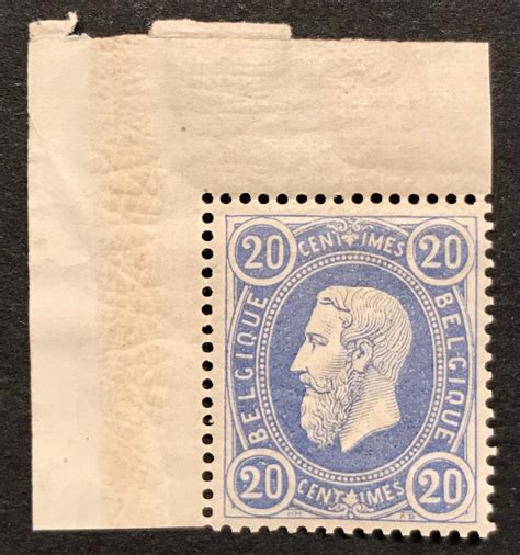 Belgium Leopold Ii In Profile To The Left C Blue With