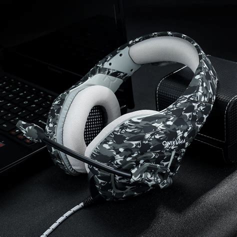 Headset Gamer Profissional Onikuma K B Camuflado Cinza The Kase