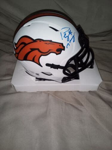 Peyton Manning Autographed Denver Broncos Mini Helmet Fanatics Coa In