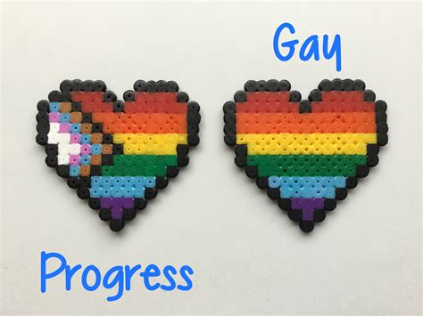 Hama Bead LGBT Pride Pixel Hearts 7 5cm X 7cm Etsy UK