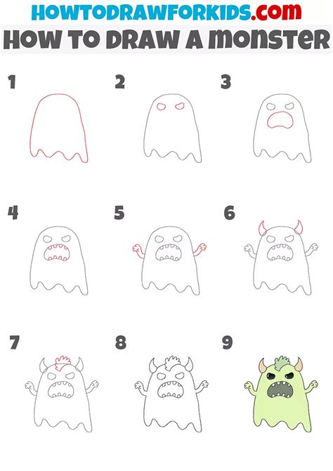 Step By Step Monster Drawing