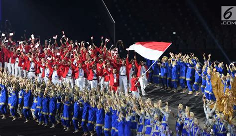 FOTO Aksi Kontingen Berbagai Negara Di Pembukaan Asian Games 2018