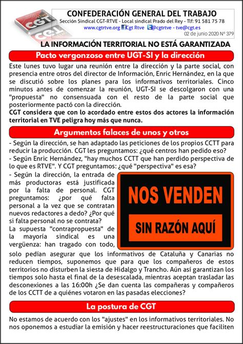 La InformaciÓn Territorial No EstÁ Garantizada Sección Sindical De