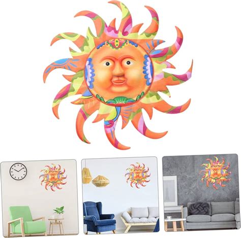 Metal Sun Wall Decor Outdoor Sun Face Iron Outdoor Wall