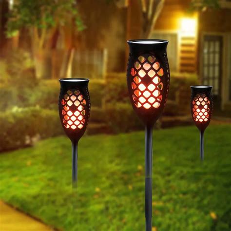 Led Solar Tiki Torch Lights Garden Waterproof Outdoor Garden Lawn Lamp