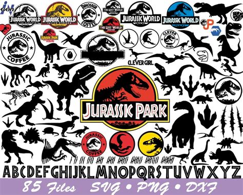 Jurassic Park Bundle Svg Dinosaur Svg Bundle Jurassic Font Etsy Canada