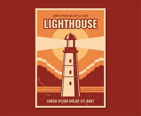 Lighthouse Vintage Poster Vector Art And Graphics