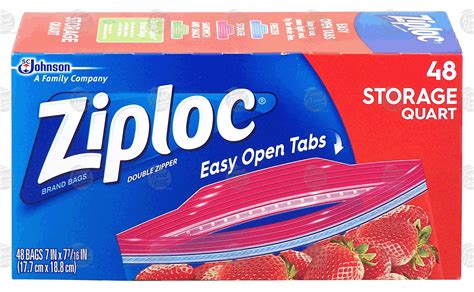 Ziploc Quart Bags Dimensions