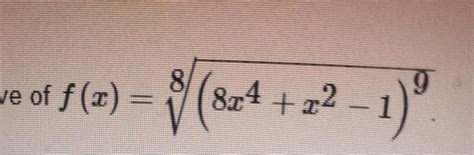 Find Derivative F X