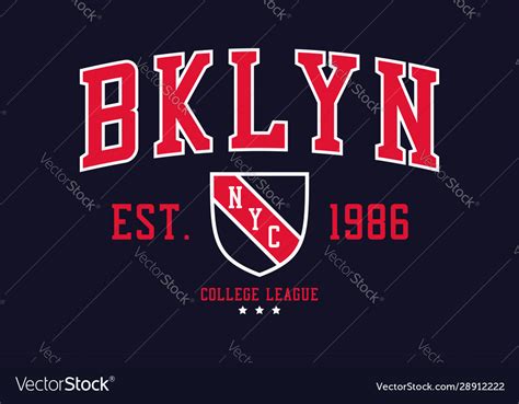 Nyc brooklyn college typography graphics Vector Image