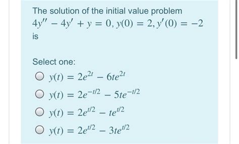 Solved The Solution Of The Initial Value Problem 4y 4y