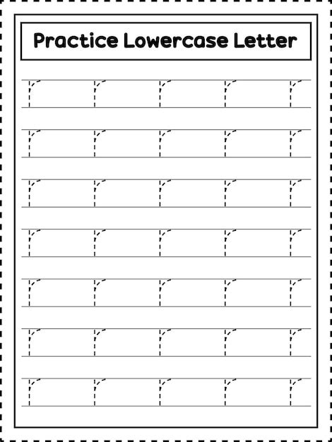 Abc alfabeto tracing letra minúscula r prática de escrita à mão para