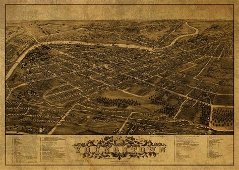 Youngstown Ohio Vintage City Street Map 1882 Mixed Media by Design ...