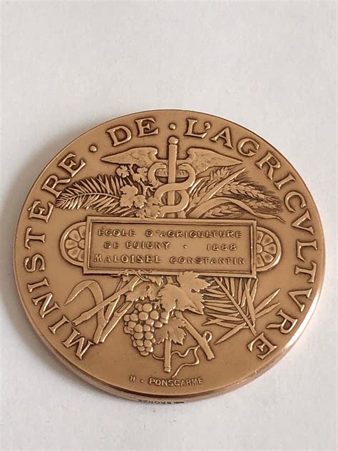 Superbe Medaille Ministere De Lagriculture De Coigny Bronze Par