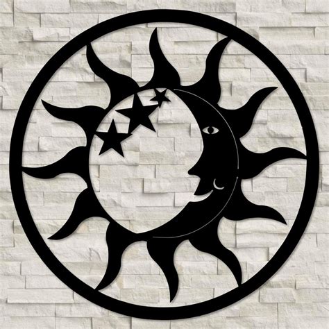 Sun Moon Stars Celestial Wall Decor Metal Art And Home Accents Kands Design Elements