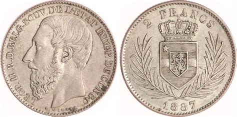 Belgien Belgisch Kongo Francs Leopold Ii Ef Ma Shops