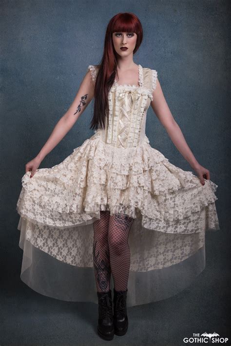 Ophelie Vintage Cream Taffeta Corset Dress By Burleska Gothic Prom