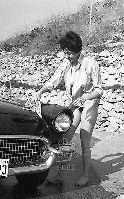 S Negative Sexy Brunette Pin Up Girl Mary Linero Washing Car