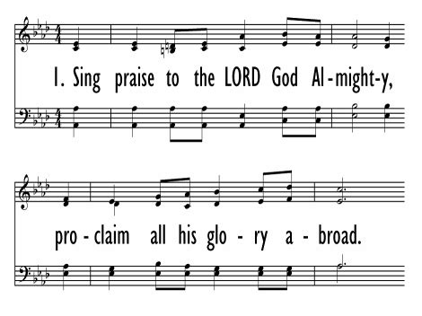 SING PRAISE TO THE LORD GOD ALMIGHTY Gray Psalter Hymnal 135