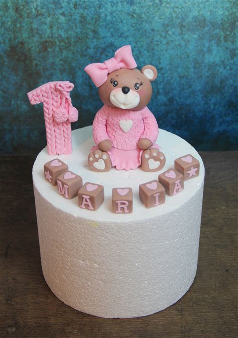 1 Geburtstag Baby Mädchen Bär mit Zahl 1 und Namen blocks Etsy de