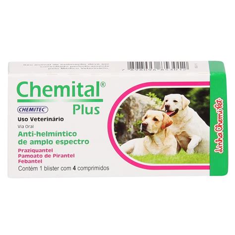 Vermífugo Chemital Plus Chemitec c 4 Comprimidos Vermífugo