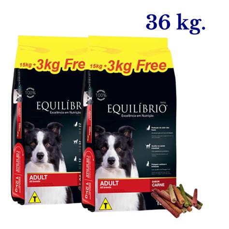 Equilibrio Perro Adulto Todas Las Razas Sabor Carne 36kg Regalo