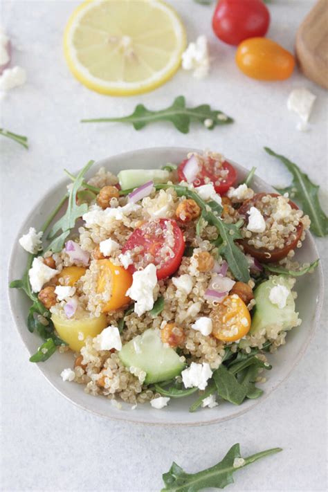 Quinoa And Arugula Salad With Crispy Chickpeas Eat Drink Love