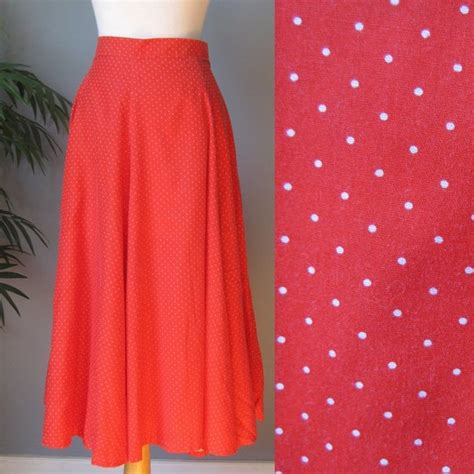 Vintage Skirts Vintage Circle Skirt Red White Polka Dot Midi Skirt Poshmark