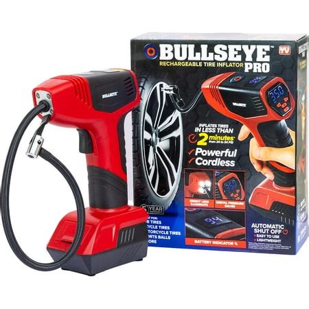 Bullseye Air Inflator Air Compressor Tire Inflator Car Auto Tire Pump Portable with Digital ...