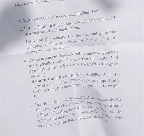 1. Write all stages of modeling and explain | StudyX