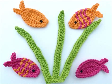 Crochet Fish Applique Free Pattern