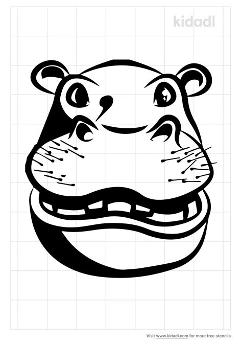 Free African Hippo Face Stencil Stencil Printables Kidadl