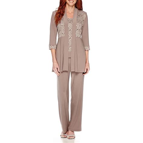 Randm Richards 34 Sleeve Lace Jacket Pant Suit Set Lace Jacket