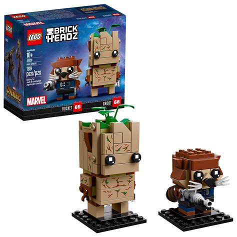 Lego Brickheadz Groot And Rocket Set 41626 189 Pieces