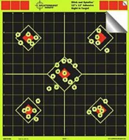 Sighting In Target 12 Splatterburst Targets 5 Sheets Per Pack TJ