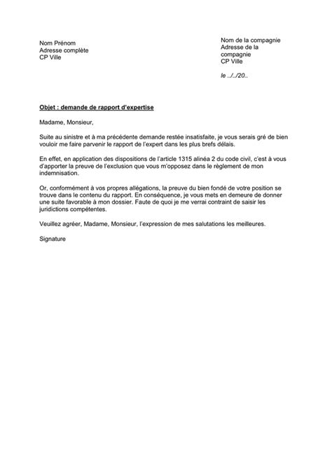 Exemple De Lettre De Demande Dexpertise M Dicale Le Meilleur Exemple